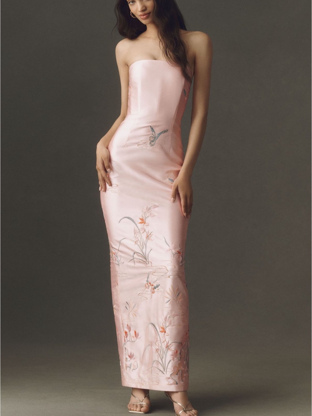 Sau Lee Isla Dress Pink Satin